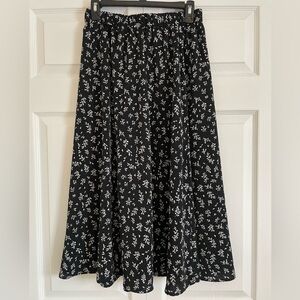 Floral Black and White Women's Skirt
